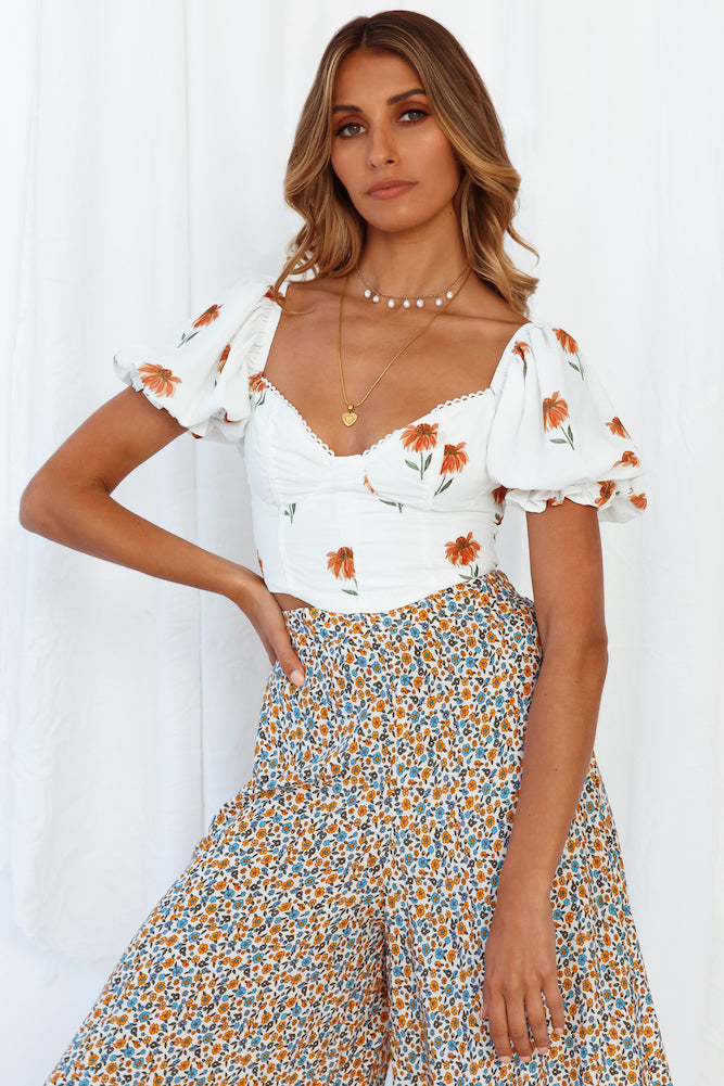 Zaragoza Wandering Crop Top White-Seaa Fashion