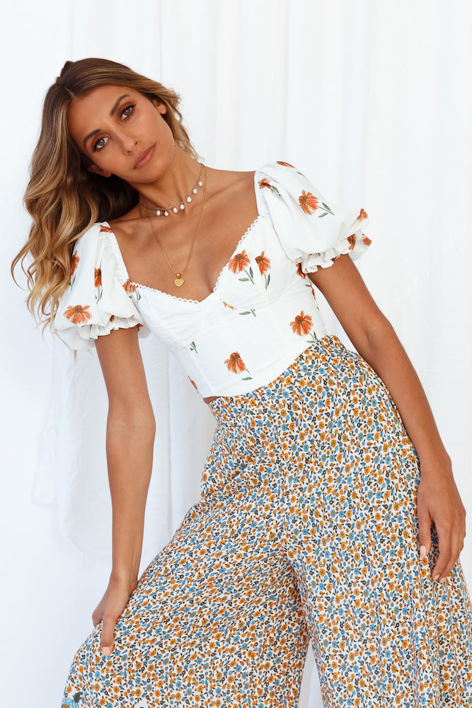 Zaragoza Wandering Crop Top White-Seaa Fashion