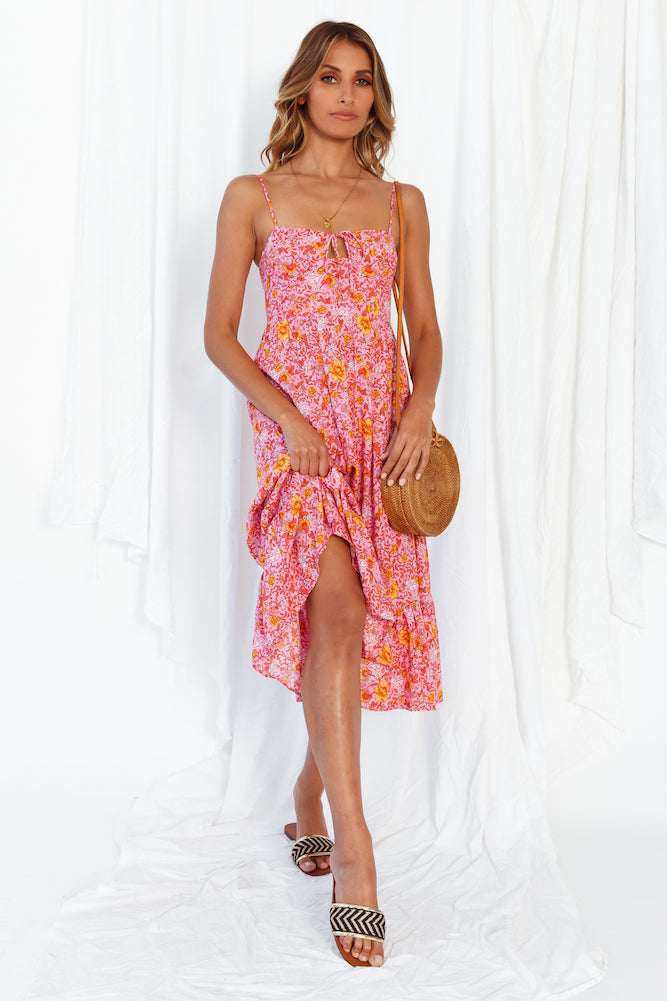 Candy Flowers Midi Dress-Seaa Fashion