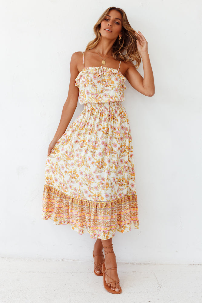 Vanilla Gardenia Maxi Dress-Seaa Fashion