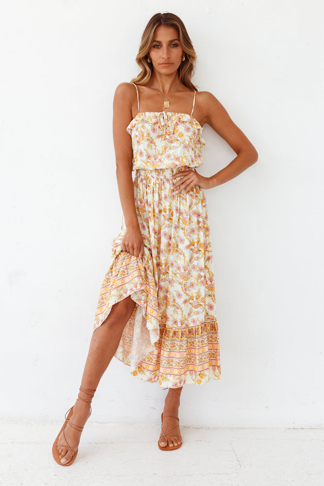 Vanilla Gardenia Maxi Dress-Seaa Fashion