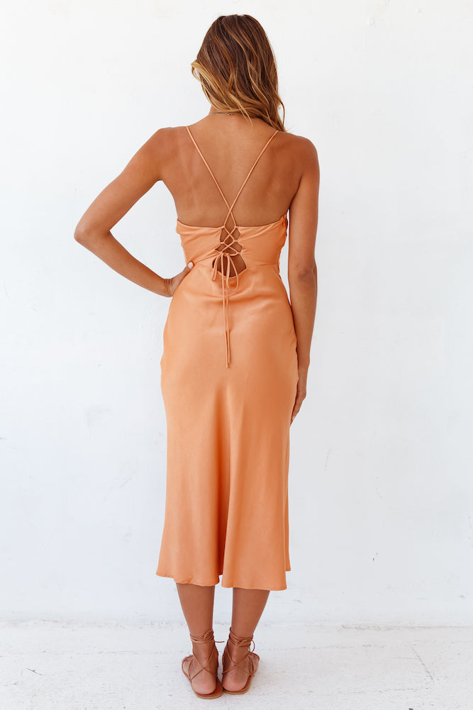 Autumn Valley Midi Dress Orange-Seaa Fashion