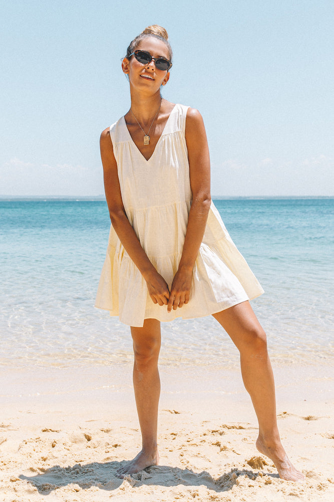 Clouds In Summer Dress Cream-Seaa Fashion