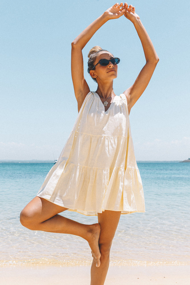 Clouds In Summer Dress Cream-Seaa Fashion