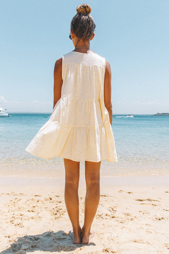 Clouds In Summer Dress Cream-Seaa Fashion