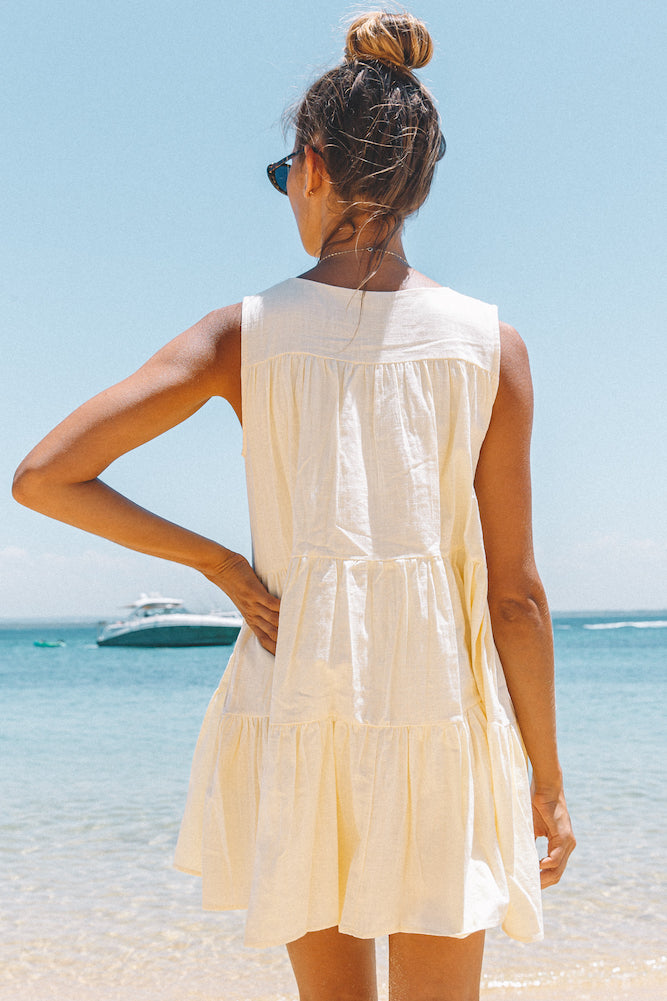 Clouds In Summer Dress Cream-Seaa Fashion