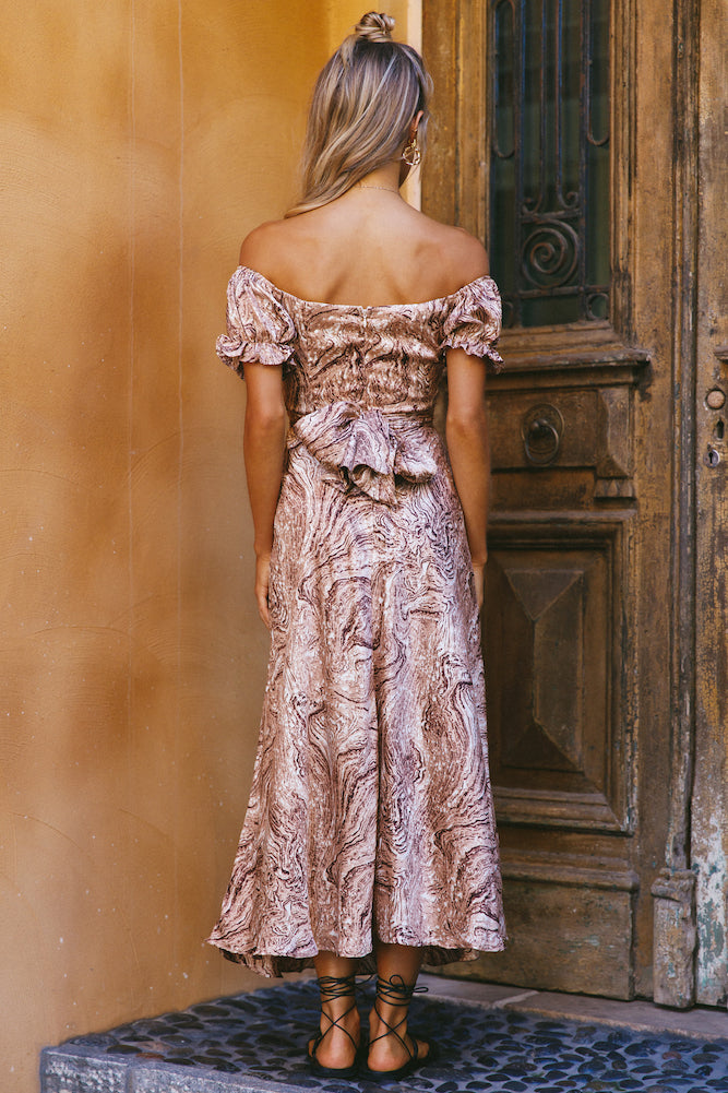 Through The Sand Maxi Dress Brown-Seaa Fashion