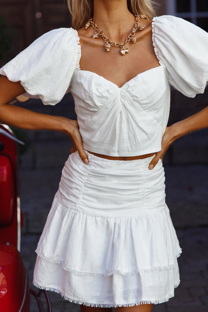 HELLO MOLLY Easy Breezy Skirt White-Seaa Fashion