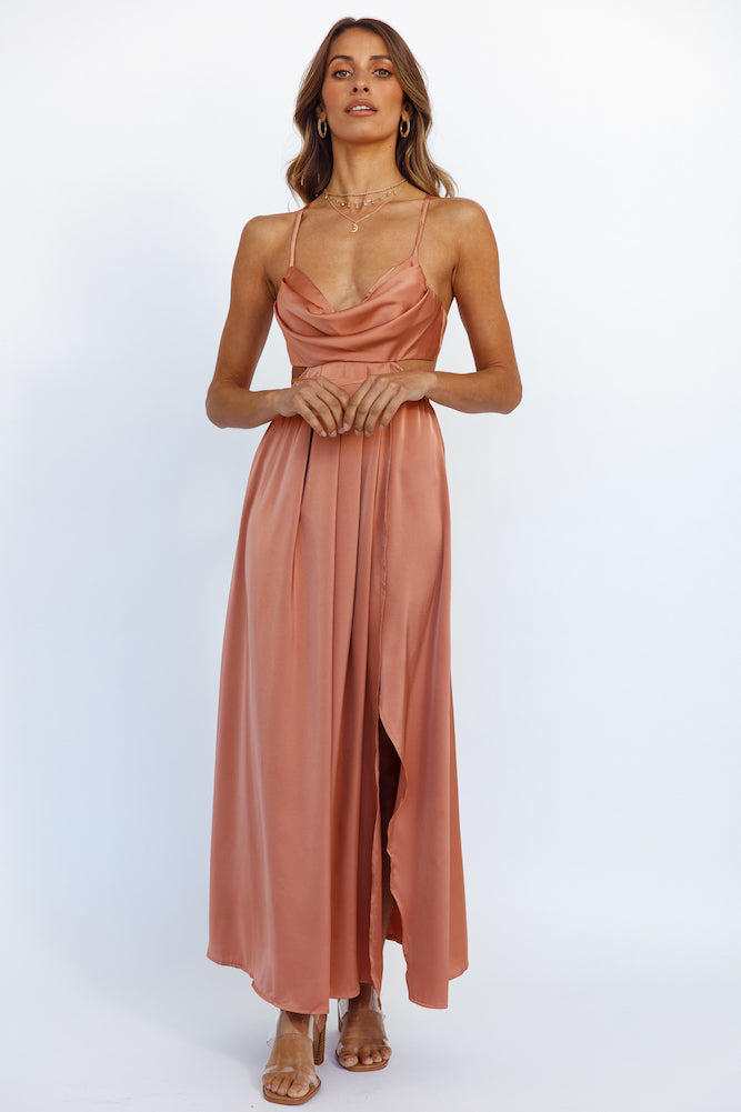 Chasing Romance Maxi Dress Brown-Seaa Fashion