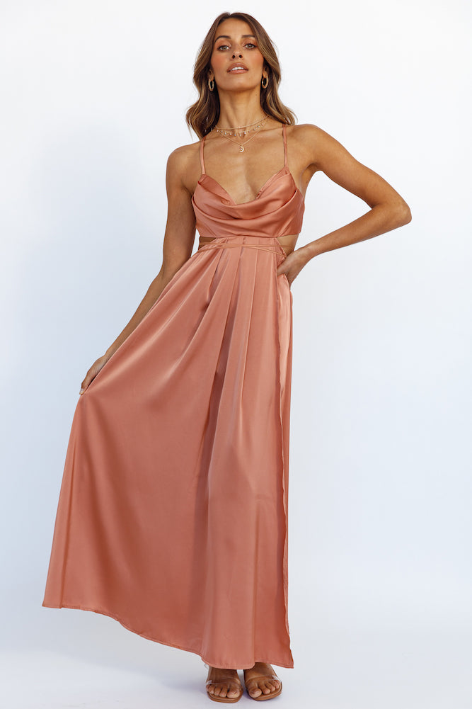 Chasing Romance Maxi Dress Brown-Seaa Fashion