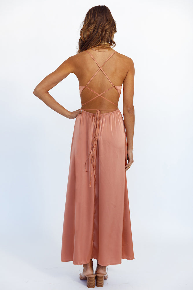 Chasing Romance Maxi Dress Brown-Seaa Fashion