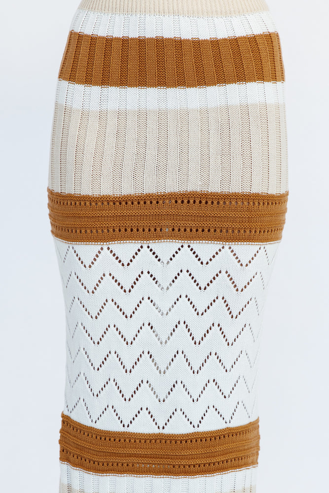 Cavali Knit Maxi Skirt Camel-Seaa Fashion