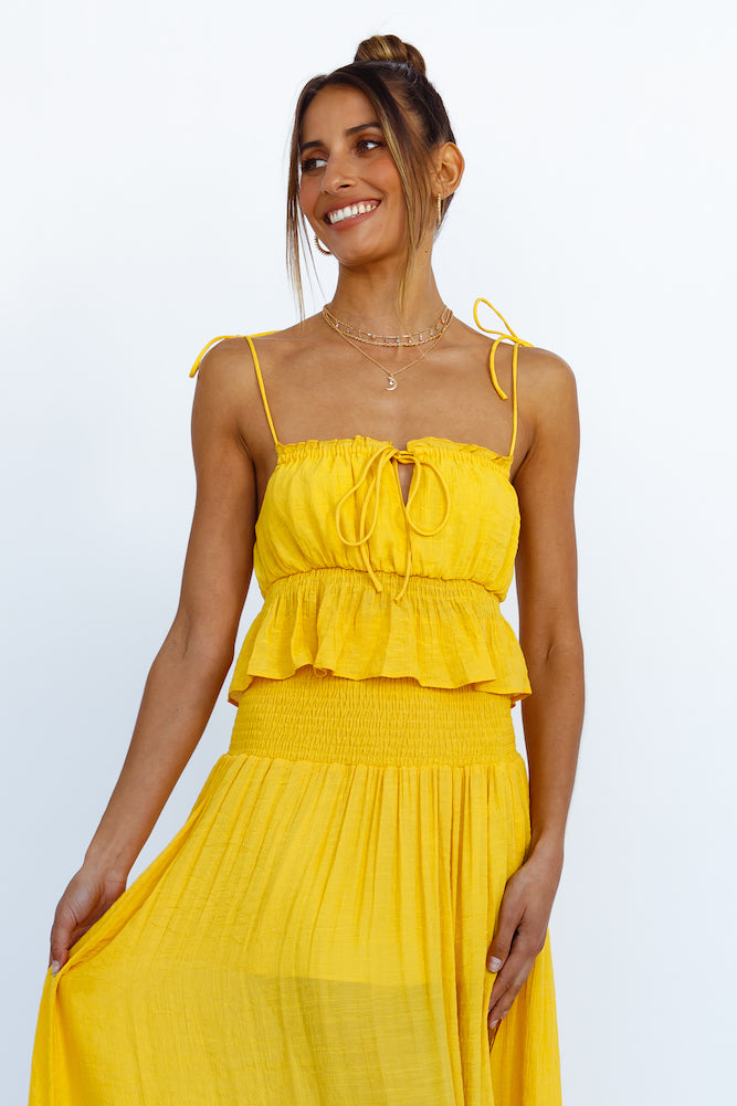 HELLO MOLLY Stay Fun Maxi Skirt Mustard-Seaa Fashion