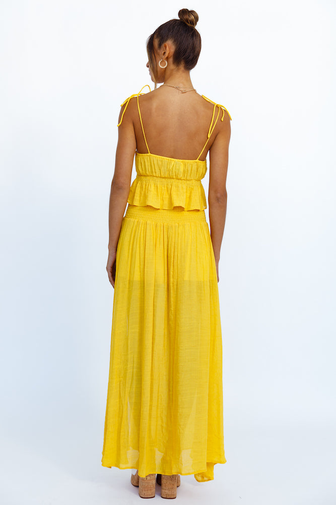 HELLO MOLLY Stay Fun Maxi Skirt Mustard-Seaa Fashion