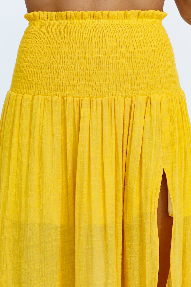 HELLO MOLLY Stay Fun Maxi Skirt Mustard-Seaa Fashion