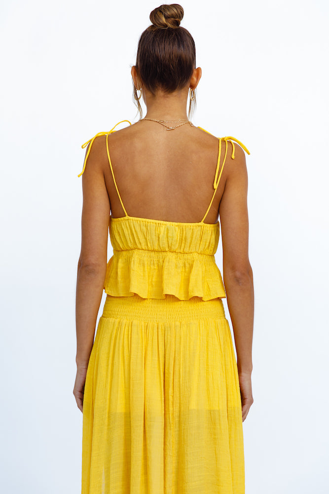 HELLO MOLLY Stay Fun Maxi Skirt Mustard-Seaa Fashion