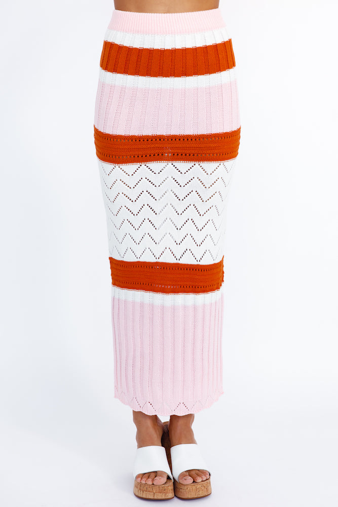 Cavali Knit Maxi Skirt Pink-Seaa Fashion