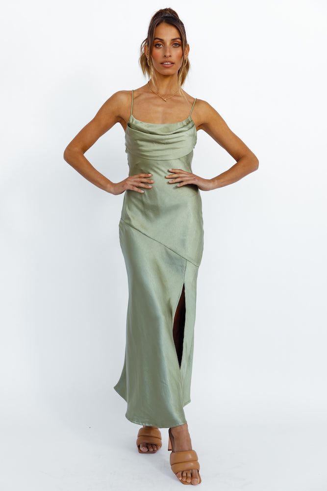 Forever Mine Maxi Dress Olive-Seaa Fashion