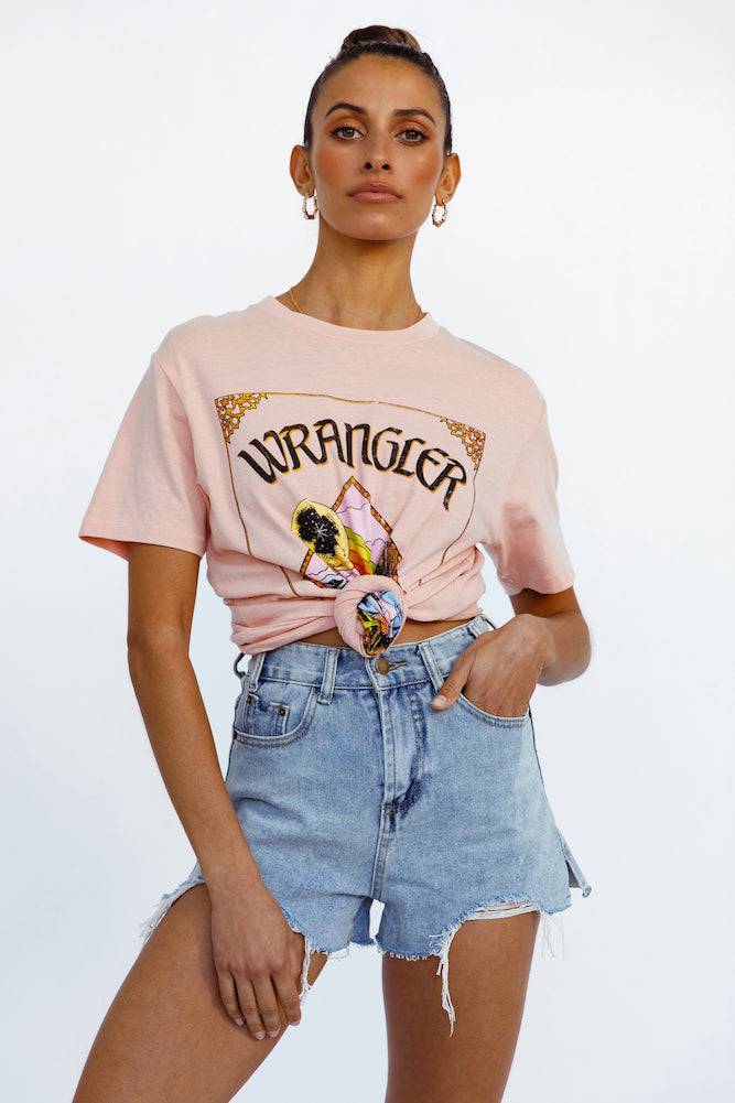 WRANGLER In The Rough OS Tee Peach-Seaa Fashion
