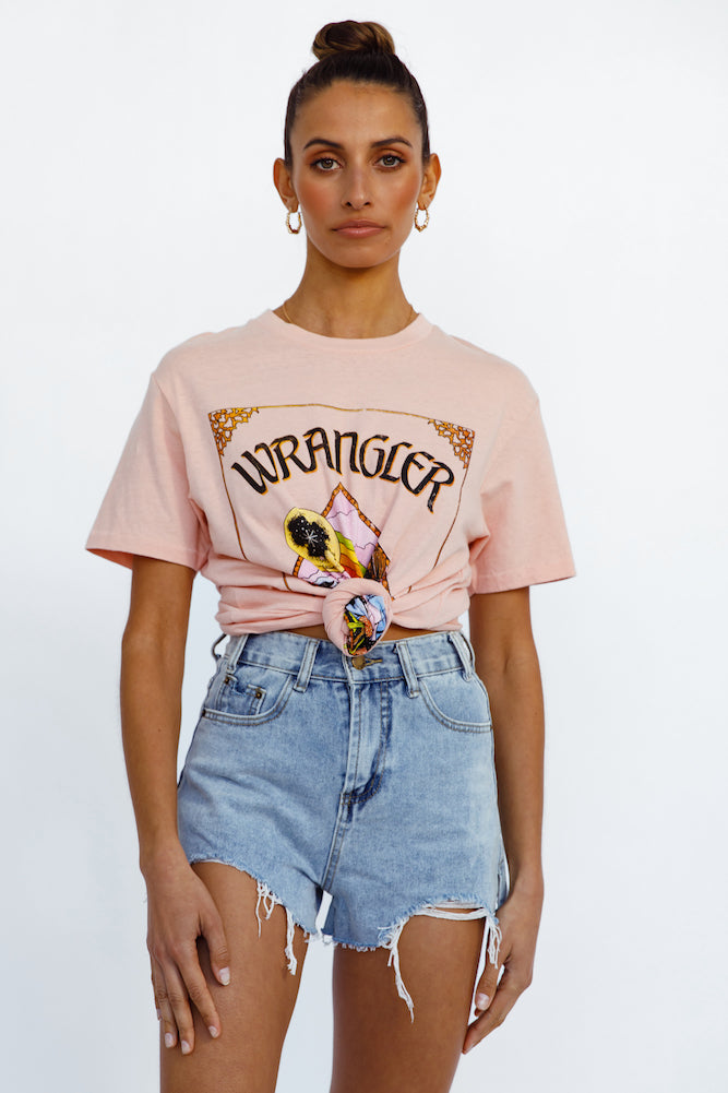 WRANGLER In The Rough OS Tee Peach-Seaa Fashion