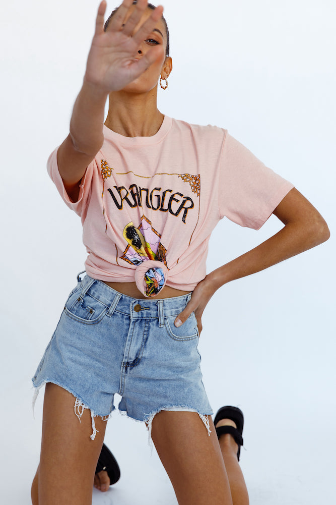 WRANGLER In The Rough OS Tee Peach-Seaa Fashion