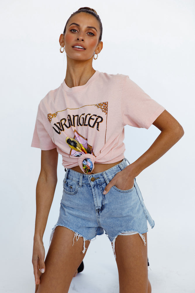 WRANGLER In The Rough OS Tee Peach-Seaa Fashion