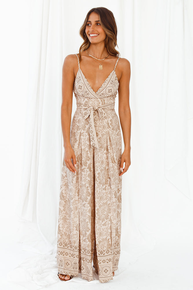 Travel Happy Jumpsuit Mocha-Seaa Fashion