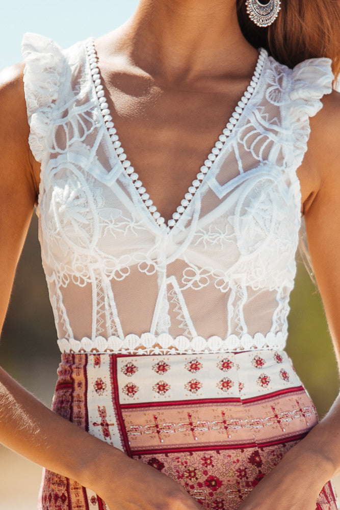 Wild Flower Bodysuit White-Seaa Fashion