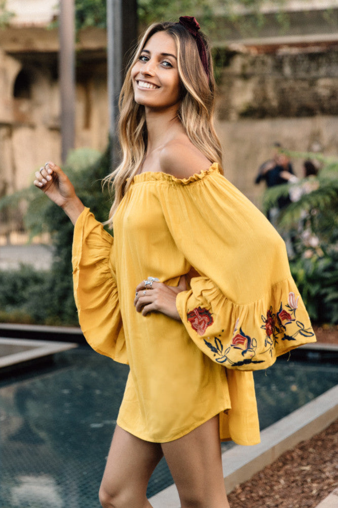 Abbey Lee Dress Mustard-Seaa Fashion