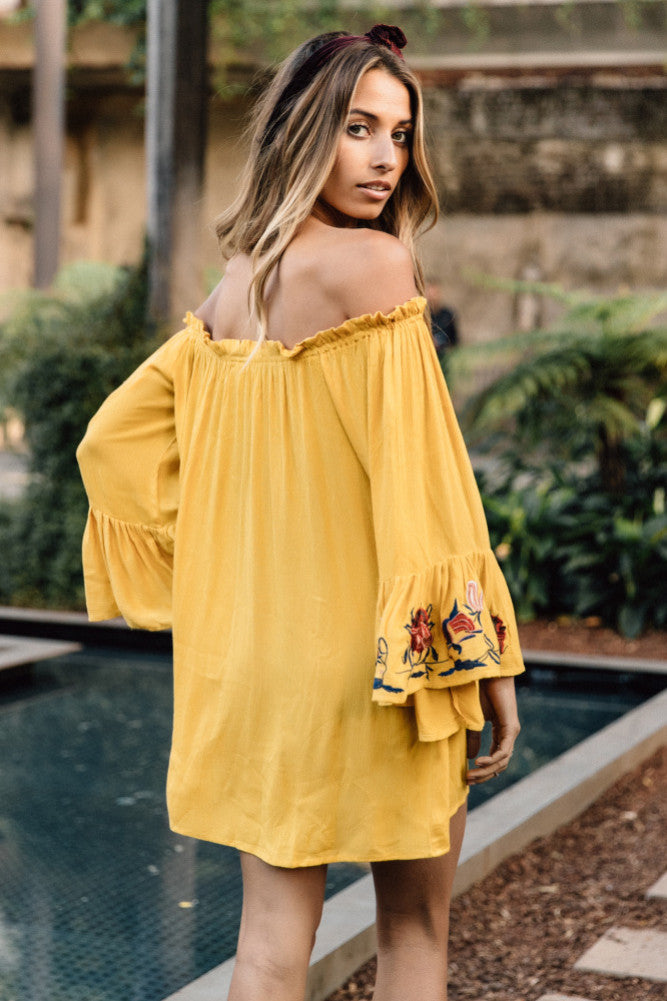 Abbey Lee Dress Mustard-Seaa Fashion