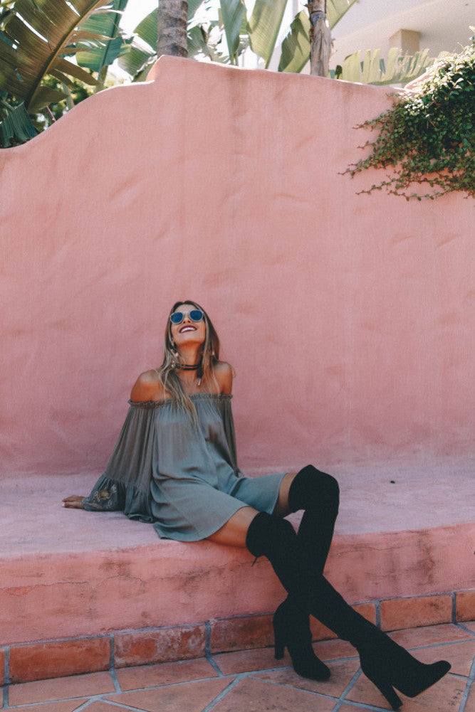 Abbey Lee Dress Olive-Seaa Fashion