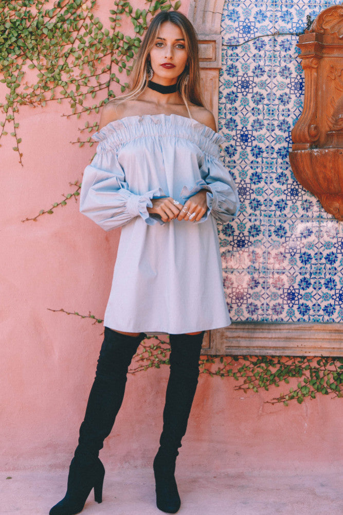 Falling Skies Dress Ice Blue-Seaa Fashion