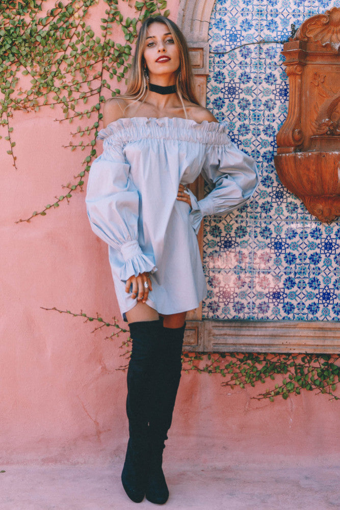 Falling Skies Dress Ice Blue-Seaa Fashion