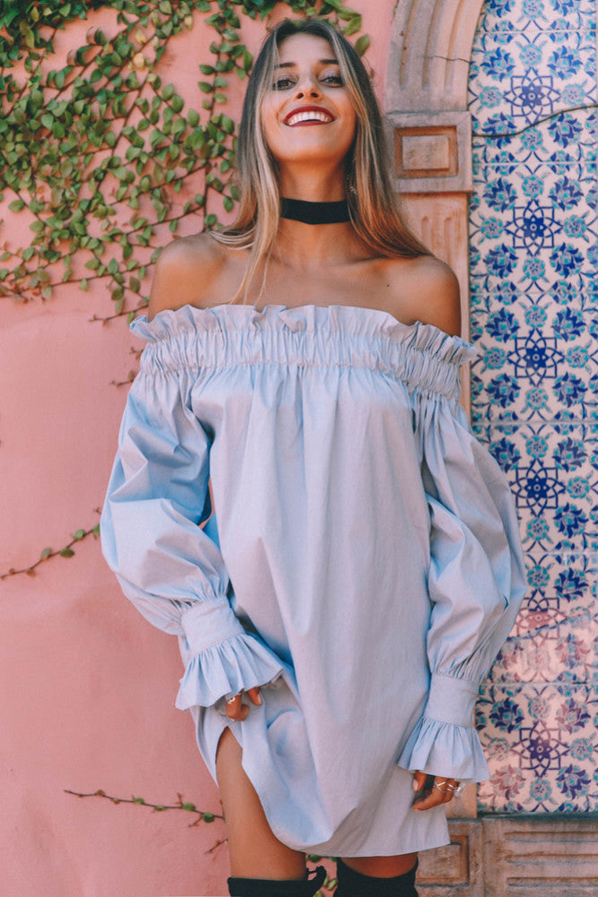 Falling Skies Dress Ice Blue-Seaa Fashion