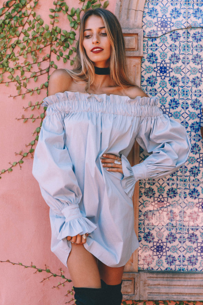 Falling Skies Dress Ice Blue-Seaa Fashion