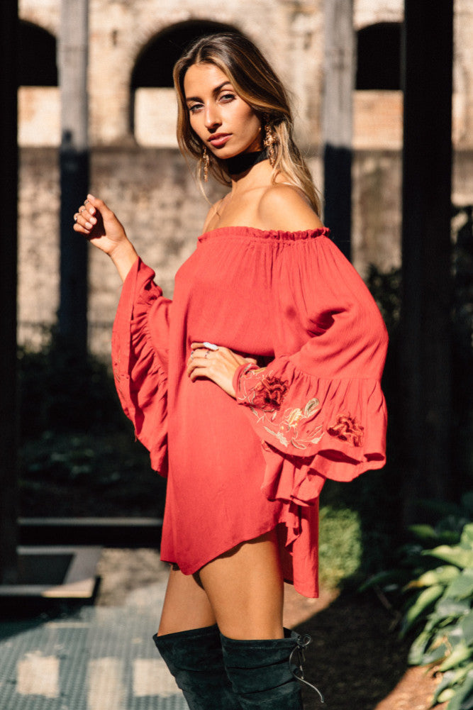 Abbey Lee Dress Rust-Seaa Fashion