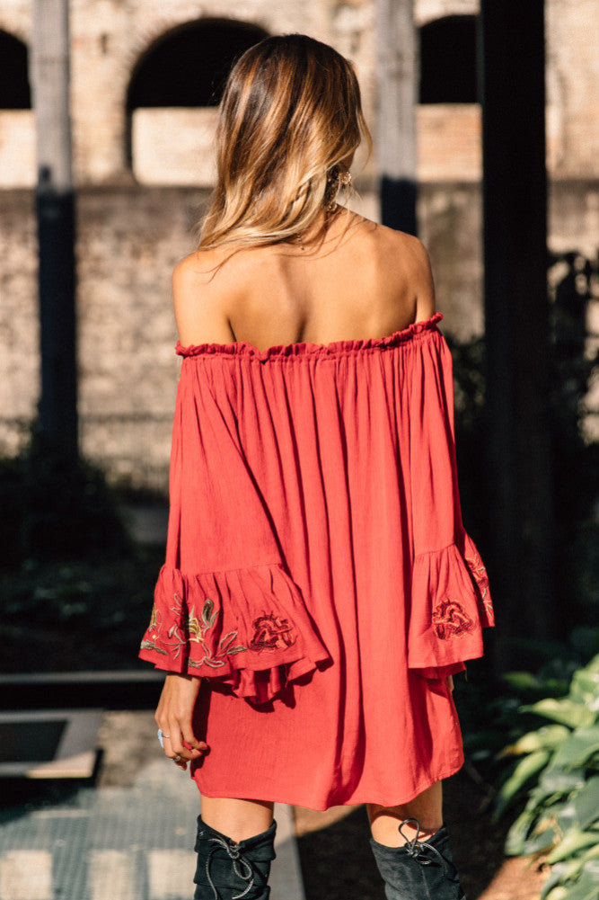 Abbey Lee Dress Rust-Seaa Fashion