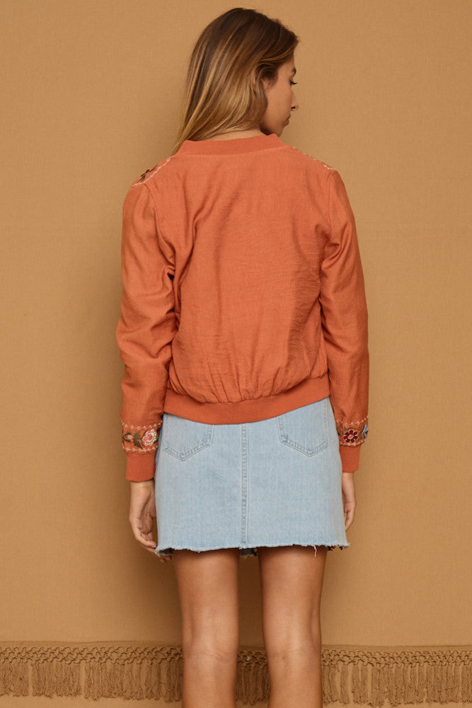 Moon Child Bomber Jacket Tan-Seaa Fashion