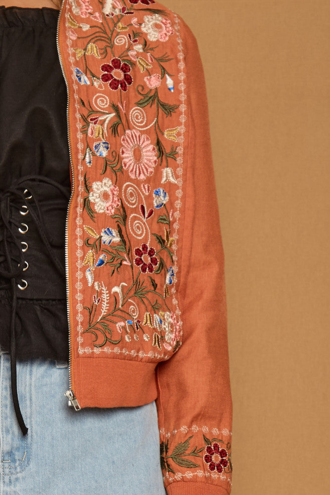 Moon Child Bomber Jacket Tan-Seaa Fashion