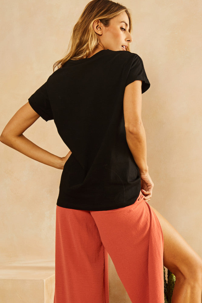 Seventies Top Black-Seaa Fashion