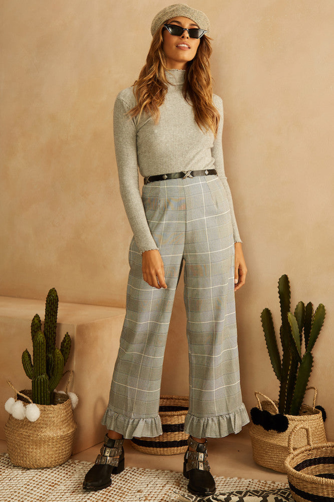 Roll Away Your Stone Top Grey-Seaa Fashion