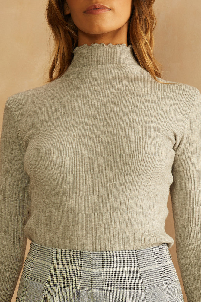 Roll Away Your Stone Top Grey-Seaa Fashion