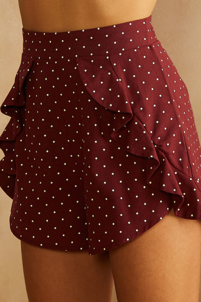 Jazz Age Shorts Burgundy-Seaa Fashion