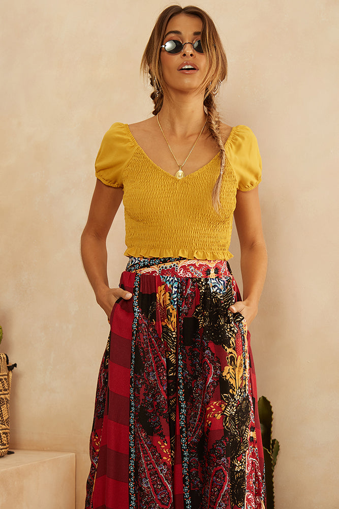 Aries Crop Top Mustard-Seaa Fashion