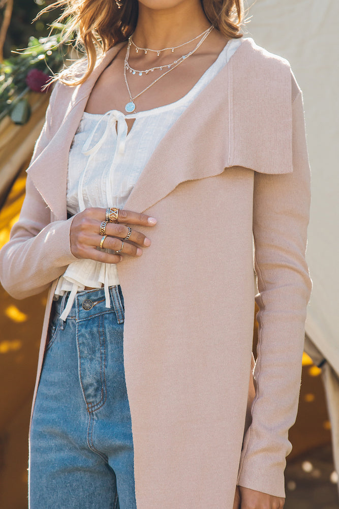 Burning Bridges Cardigan Mocha-Seaa Fashion