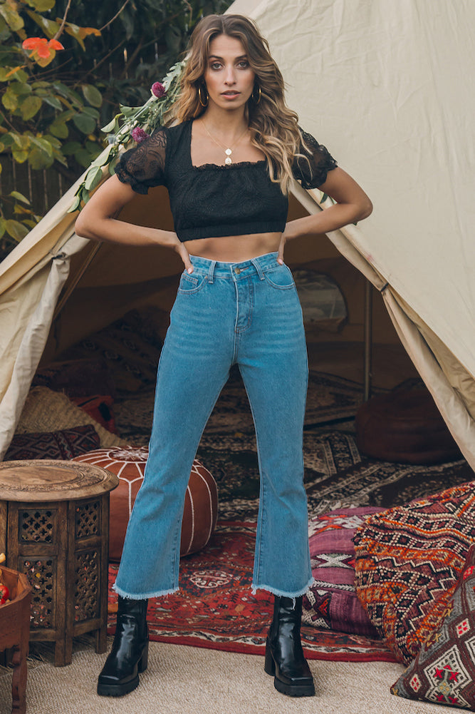 Albatross Crop Top Black-Seaa Fashion