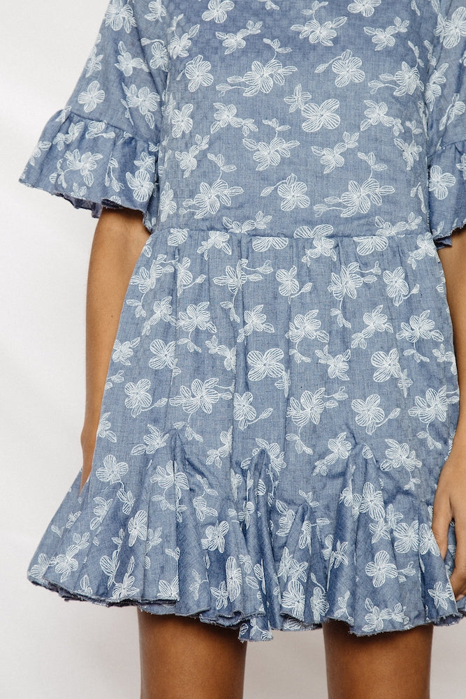 Adele Dress Denim Blue-Seaa Fashion