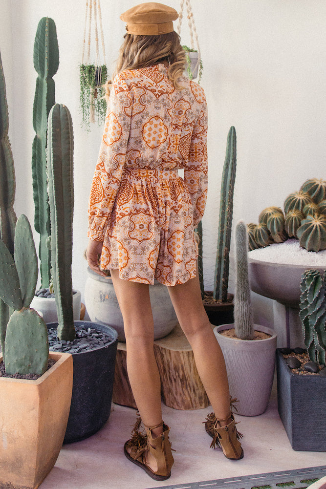 Wisteria Romper Rust-Seaa Fashion