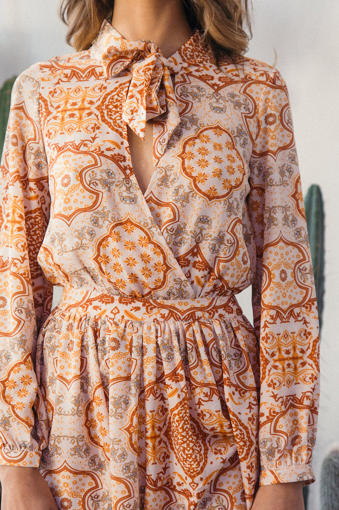 Wisteria Romper Rust-Seaa Fashion