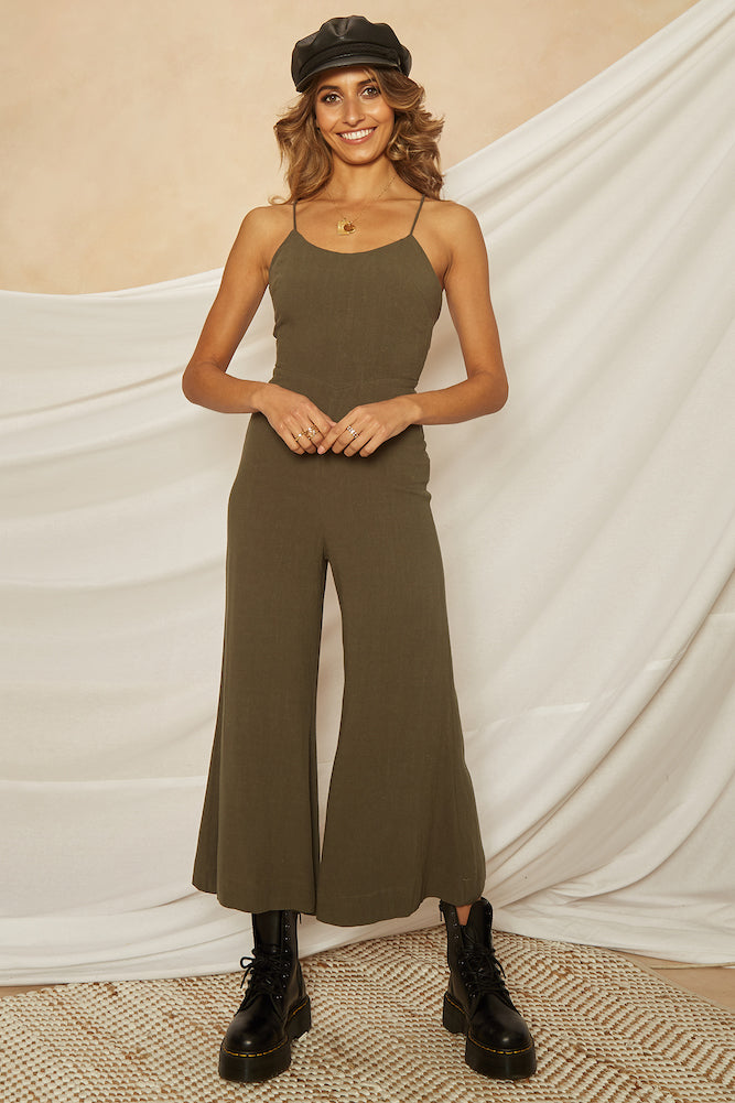 Chase The Sky Jumpsuit Forest Green-Seaa Fashion
